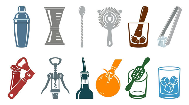 Bartending tools and equipment collection