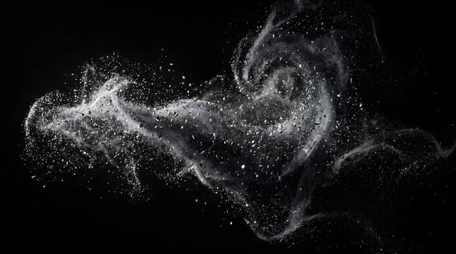 Abstract Dark Dust Storm and Stone Particles Explosion Wave