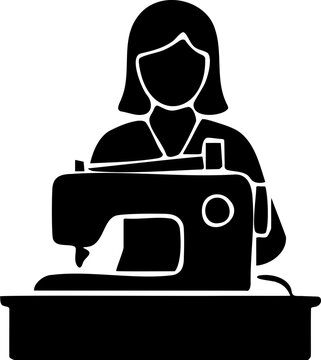Woman Sewing on a Machine Creating Fabric Crafts