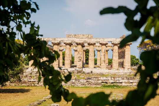 The archaeological park of Paestum.