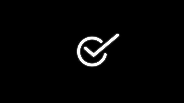 User verification tick mark icon of team selection and HR recruitment black background