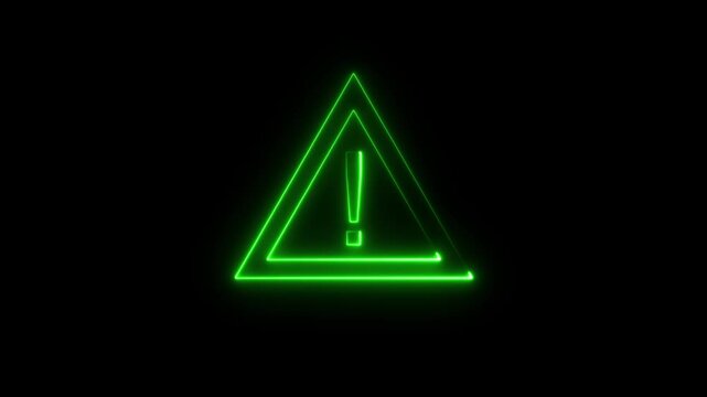Neon Green Warning Icon
