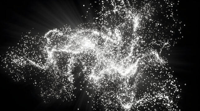 Shining Silver Particle Cloud Wave Effect with Volumetric Light