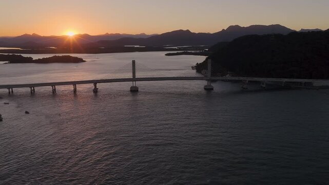 Guaratuba bridge strategic connection between Curitiba and Parana ocean in Parana, Brazil