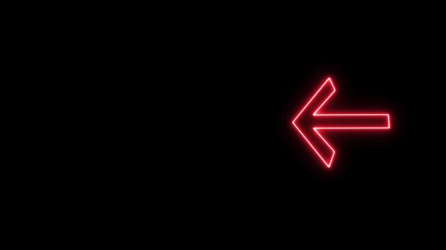 neon arrow and go next fage on black background.
