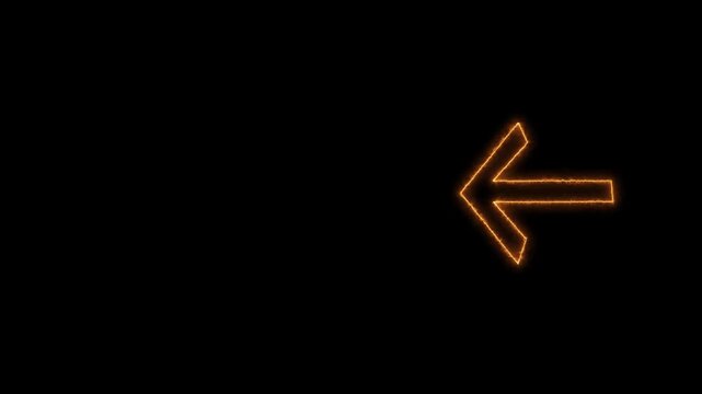 neon arrow and go next fage on black background.