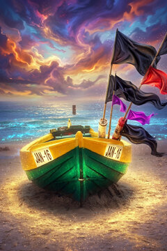 fishing boat on the beach