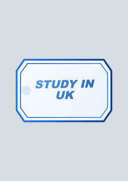 Study in uk blue sticker badge icon