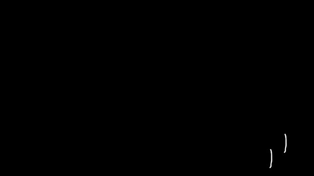Two white hand-drawn equal lines appearing and disappearing animation on black and green screen.