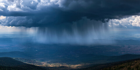 Fototapeta premium Dramatic Stormy Weather Over Mountainous Landscape
