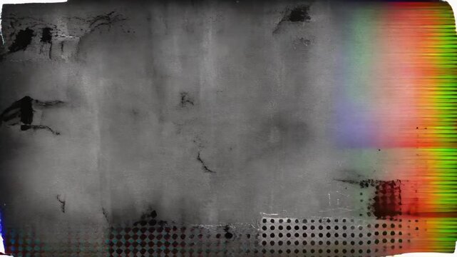 Grungy Textured Background With Cinematic Light Leaks and VHS Glitches Abstract Footage