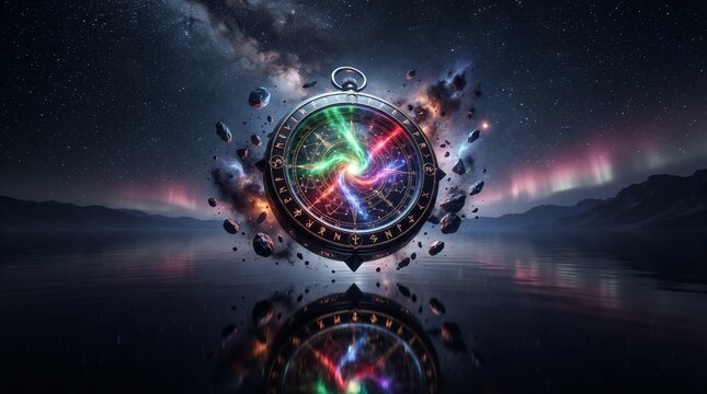 Celestial Cosmic Compass Portal Pc Wallpaper