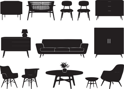 Minimalist black and white office furniture set chair desk