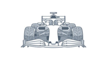 Obraz premium Formula 1 racing car speeding on track. High-performance open-wheel race vehicle with aerodynamic design and sleek engineering.