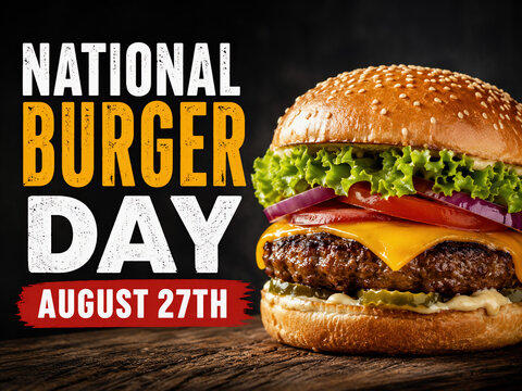 National Burger Day August 27th Fast Food Poster