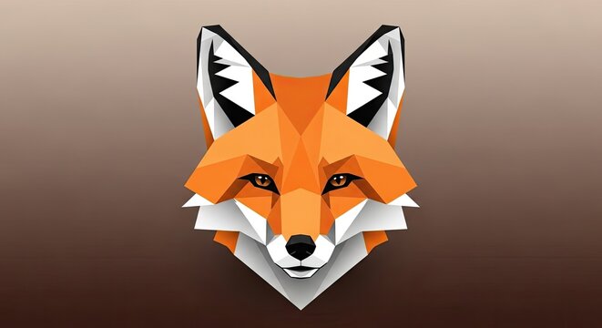 Geometric fox head illustration