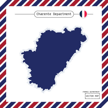 Detailed vector map of Charente Department. Perfect for tourism, regional publications, education, GIS projects and travel-related graphic design.