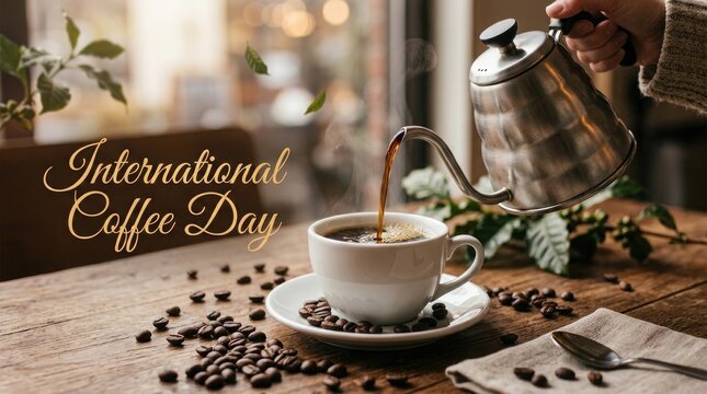 Celebrating international coffee day with a pour over coffee ritual