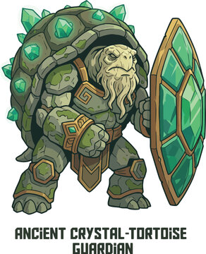 Turtle Guardian: Turtle Guardian Ancient Shell Protector Mascot Logo