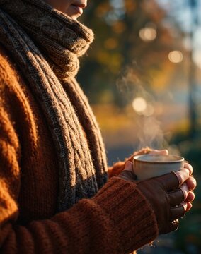 Cozy Autumn Fashion Details - Warm Lifestyle Close Up