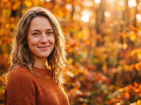 Autumn Woman Portrait in Golden Light - Cinematic Fall Lifestyle