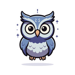 Fototapeta premium Surprised Owl Cartoon Vector for World Owl Day Cute Wildlife Illustration