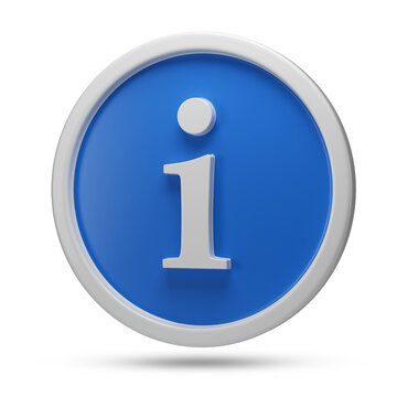 Sign with the letter "i" for information isolated on a white background. 3D illustration.