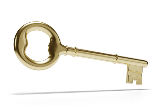 Key isolated on a white background. 3D illustration.