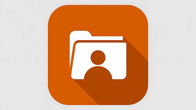 Orange user profile folder flat icon