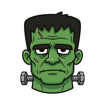funny cartoon zombie isolated on transparent background