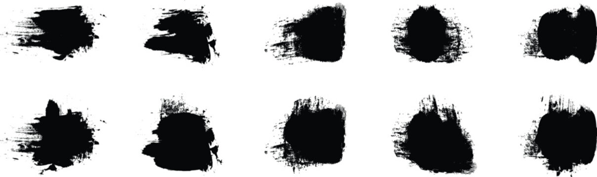 New Ink brushstroke and paintbrush set. Update black ink brush stroke set. Dirty artistic design elements. Grunge splatter, drops blots template with splashes grunge. 