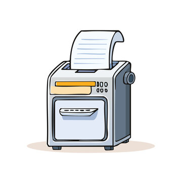 Simple illustration of a document printing from a modern office printer machine