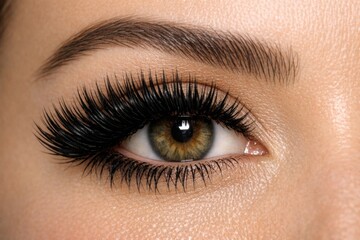 Naklejka premium Close-up shot of a woman's eye with long eyelashes, suitable for beauty and cosmetic use