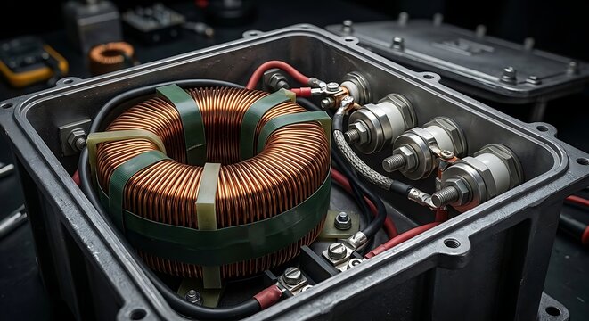 EMP hardened power line filter box with heavy feedthrough capacitor assembly and toroidal choke, industrial EMI suppression
