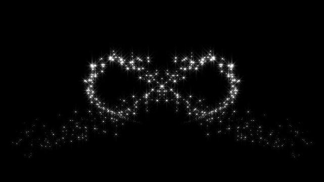 Magic glitter sparkle trail animation, luxury white fairy dust, twinkling stars, glowing pixie dust, black screen overlay transition, 4k