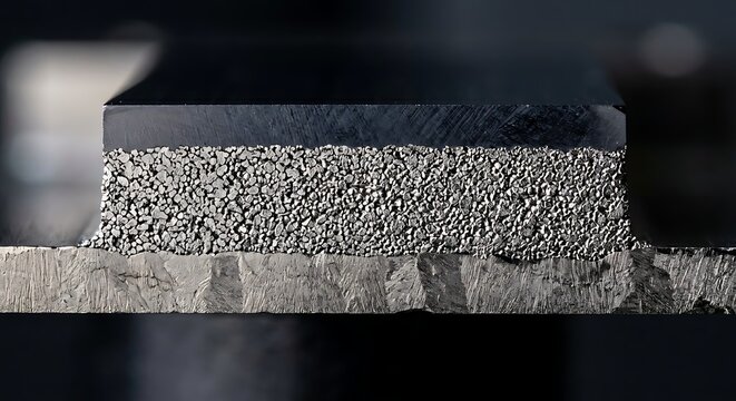 Sintered silver nanoparticle thermal paste void-free bond, Cross-section of sintered silver paste thermal bond interface