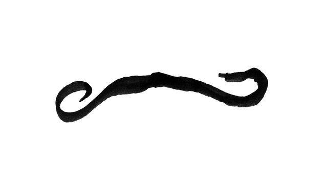 Handlebar Mustache Doodle Vector &mdash; Vintage Hipster Line Art Illustration