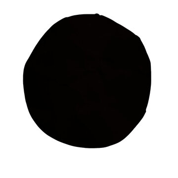A simple black circle shape with irregular hand drawn edges