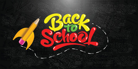 Back to school clipart poster set design © SOUROV