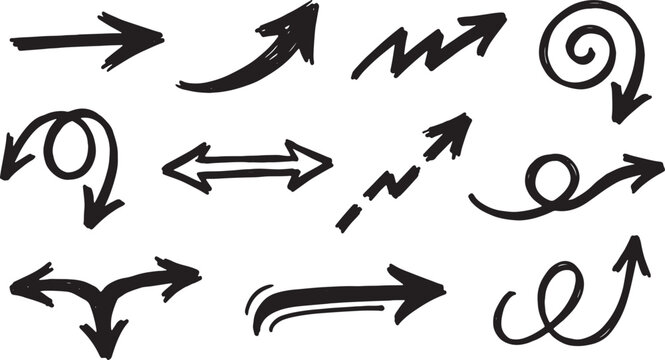 Black and white of abstract arrows and shapes