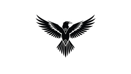 Fototapeta premium Eagle Vector Illustration with Flying Wings Set of Bird Silhouettes for Nature Wildlife Symbol Tattoo Design and Freedom Concept