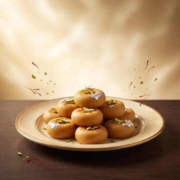 Traditional Indian Peda Sweet Dessert Food Photography Poster