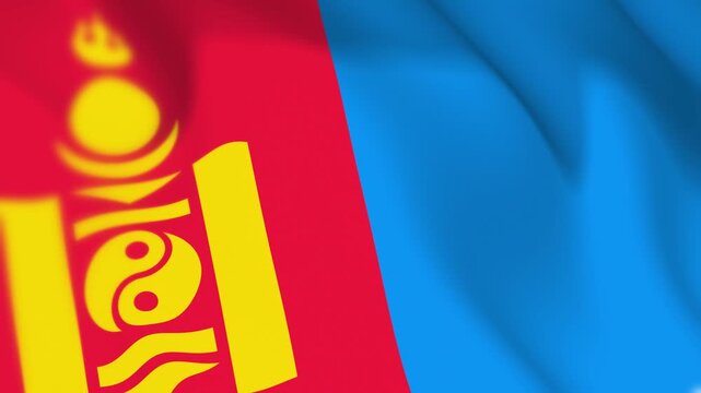 Mongolia Flag Seamless Loop 4k 60fps Animation