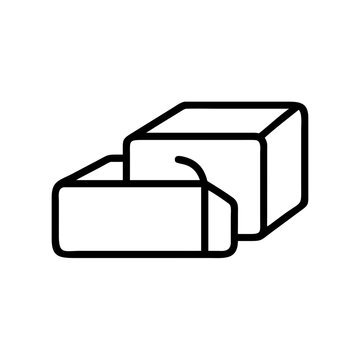 Two boxes stacked building blocks geometric shapes abstract design.