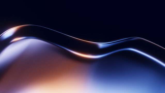 Elegant gradient glass wave with blue copper reflections.