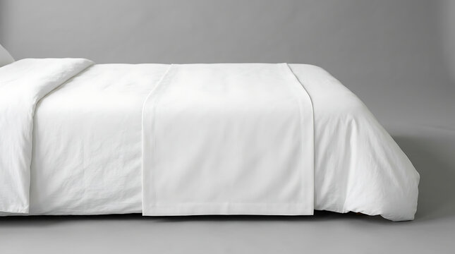 Clean White Bed Runner Folded Over Duvet In A Minimalist Bedroom Setting With Neutral Tones