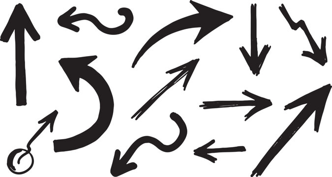 Black arrows swirling in a circular motion circle