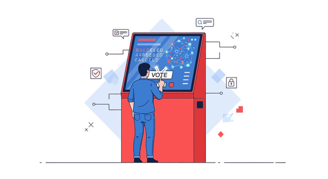 Digital Voting Machine Interface | Modern Election Technology Concept