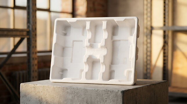 Custom Molded Pulp Protective Packaging Insert for Industrial Goods and Fragile Items with Secure Compartments