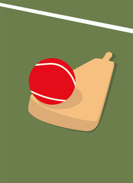 Rounders bat on the field